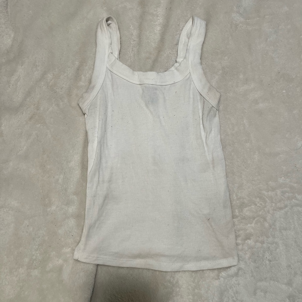 Classic White Ribbed Tank Top